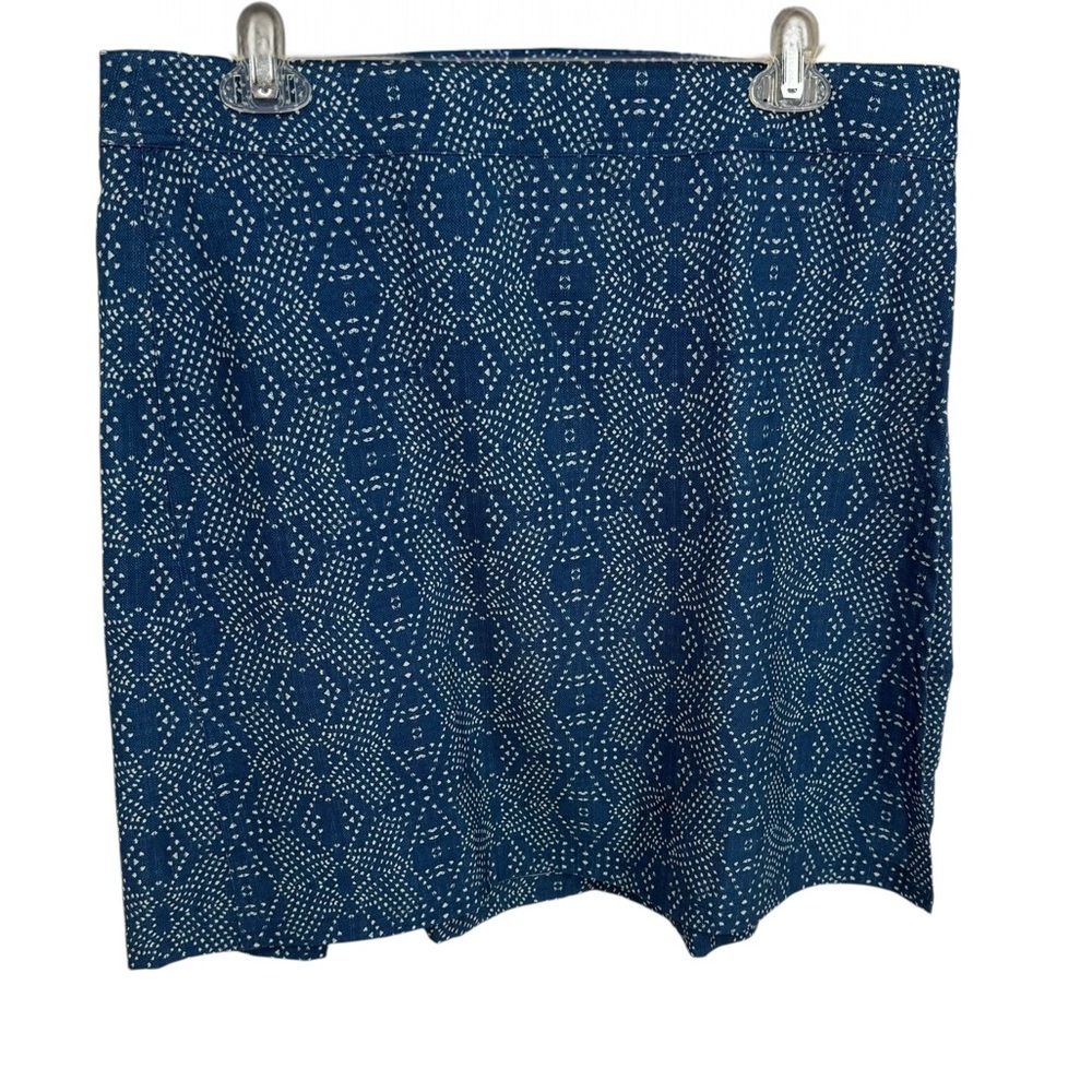 RipSkirt Hawaii Size Large Wrap Skirt Blue White Abstract Floral Cover Up